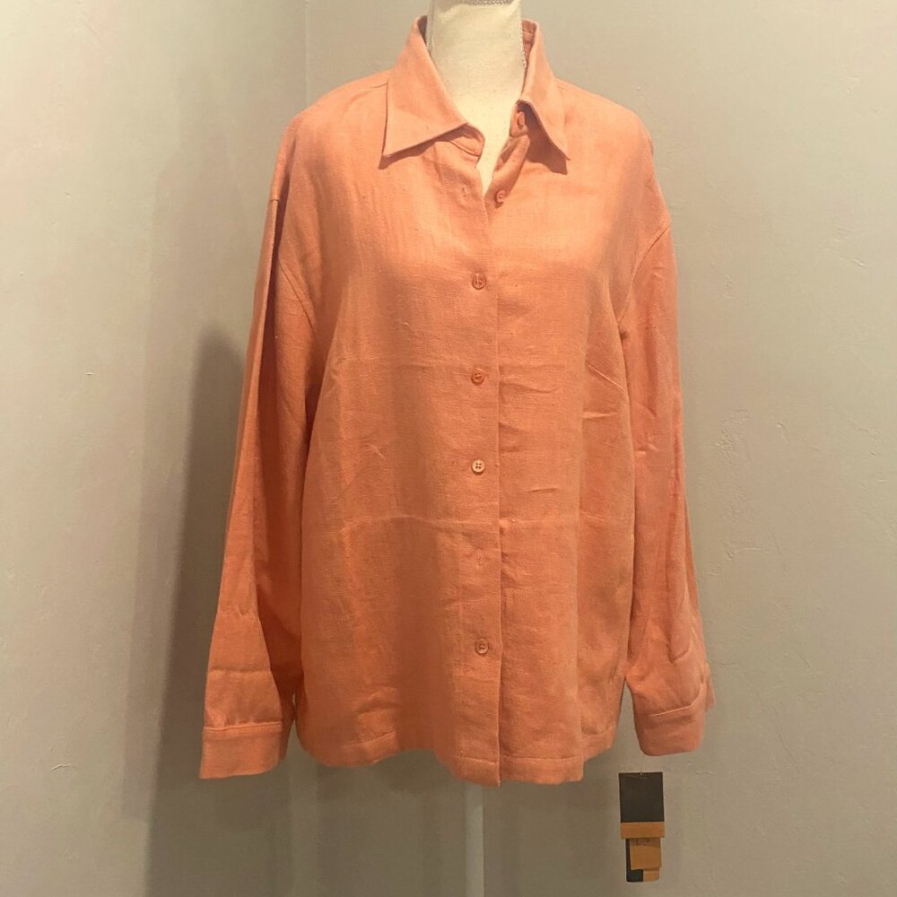 NWT Finity Naturals 2X Coral Button Up